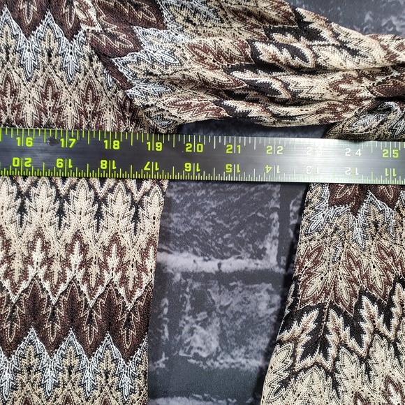 Toffee Apple Tunic Womens Small Brown Blue Tasseled Glitter Boho Peasant Top - Picture 7 of 12